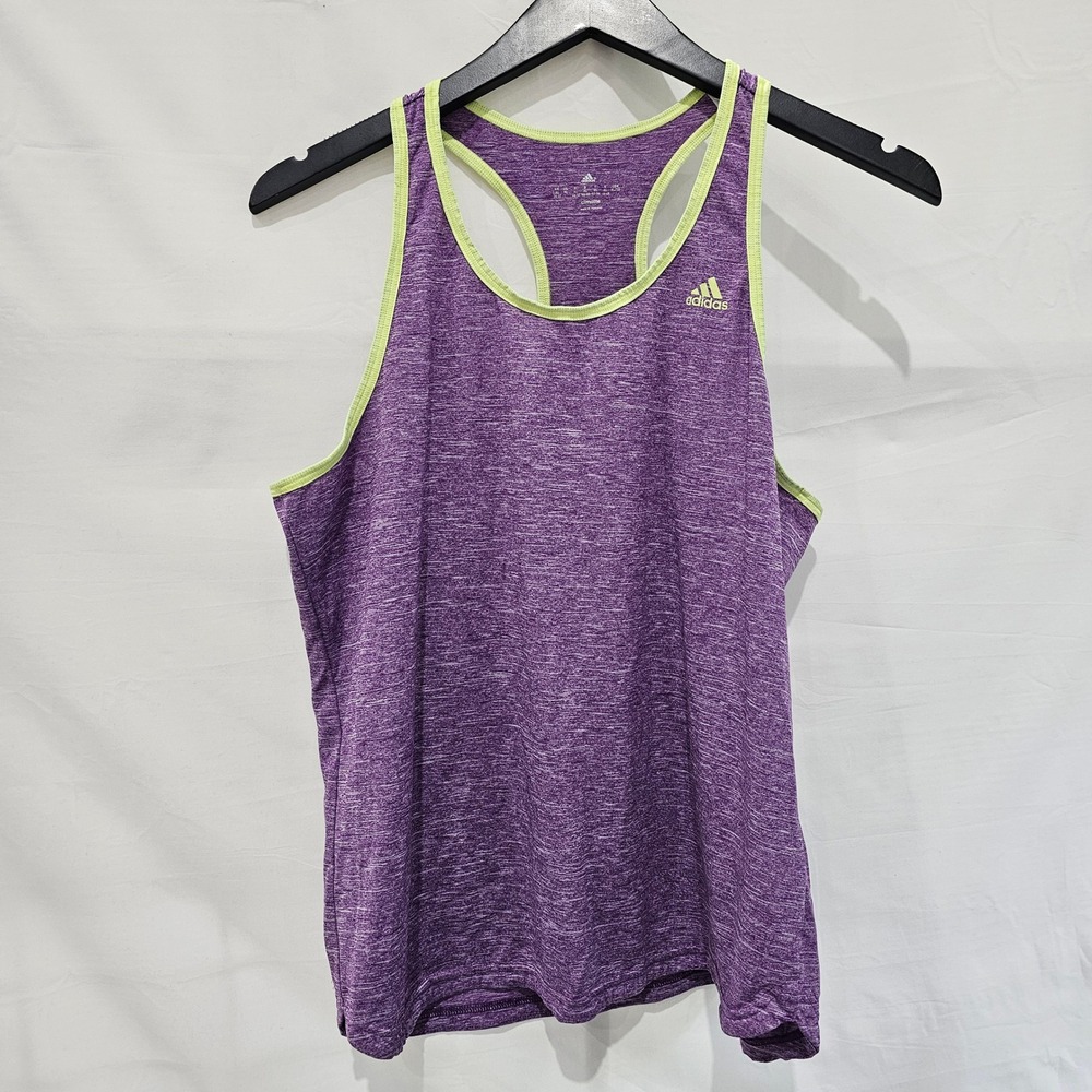 Adidas Climalite Tank Top Womens XL Purple Heathered Racerback Gym Shirt